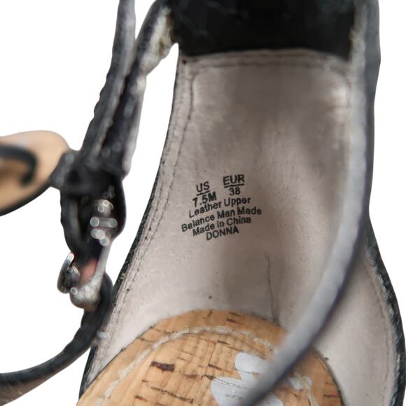 Sam Edelman Shoes Womens 7.5 Sandal Leather Caged Buckle Strappy Low Wedge Donna - Picture 12 of 12